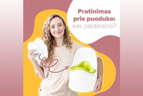 Vaiko pratinimas prie puoduko